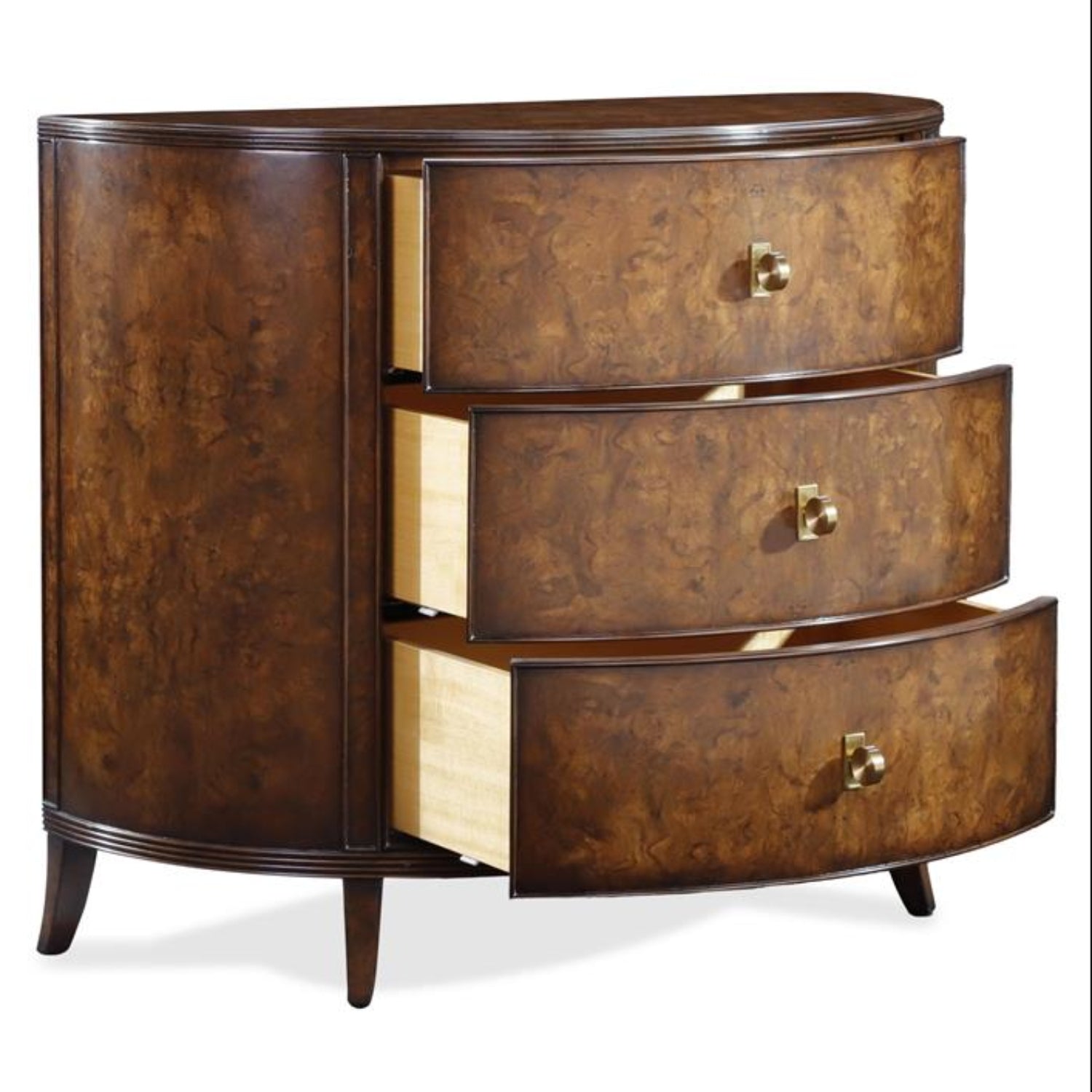 John Richard Sylvestre Walnut Three-Drawer Demilune