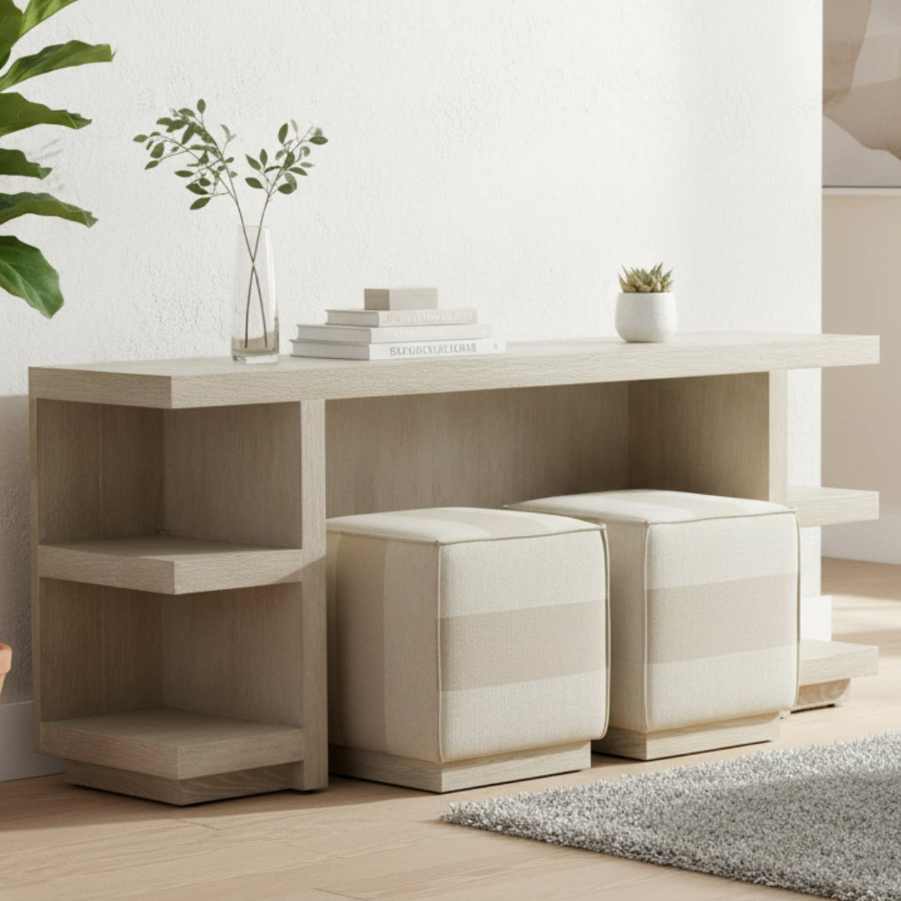 Weiss Console Table With Stool Set of 3
