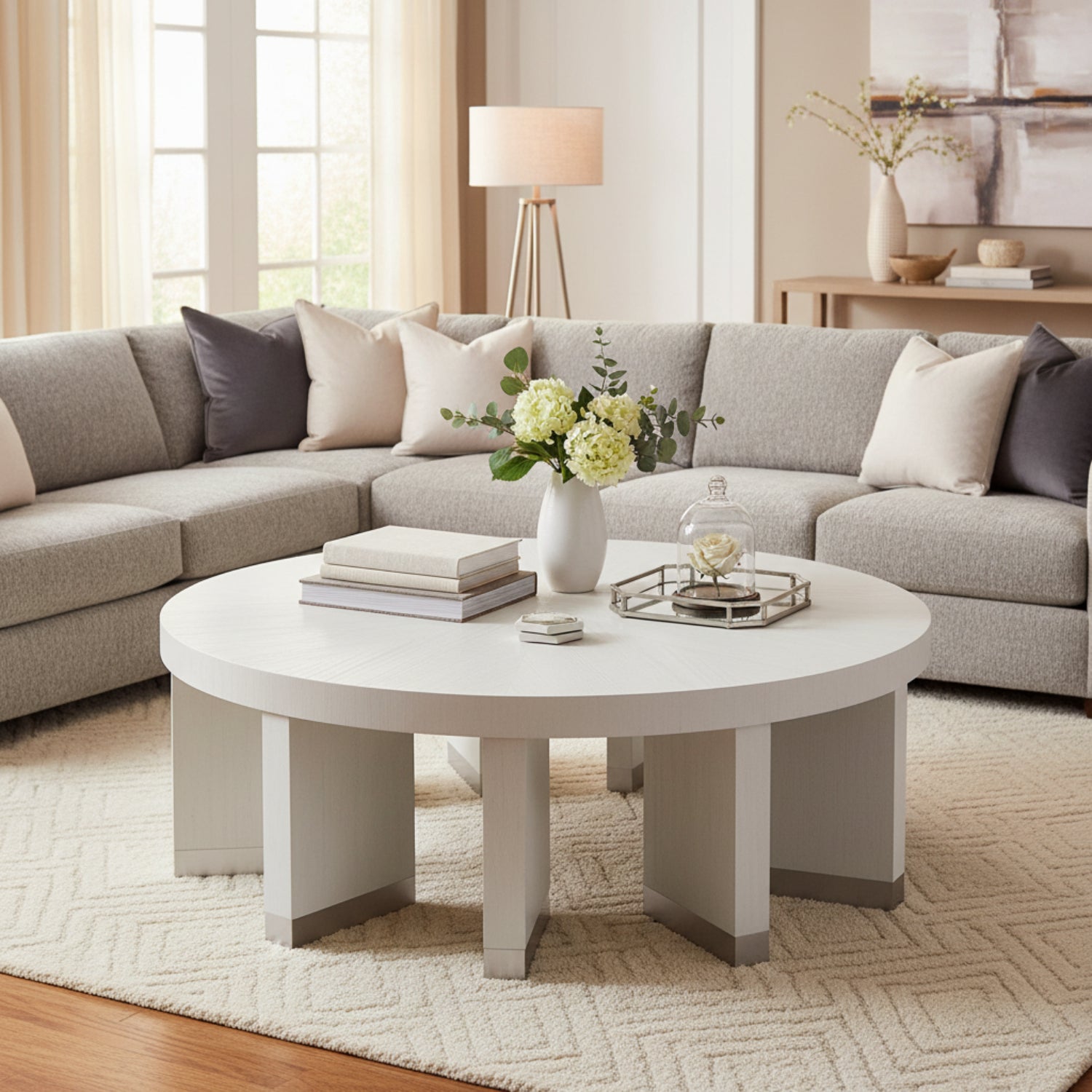 John Richard Revolve White Cocktail Table