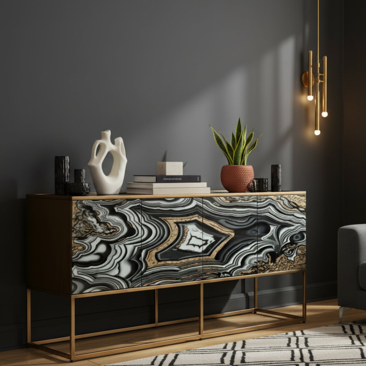 John Richard I Dream of Agate Four-Door Cabinet