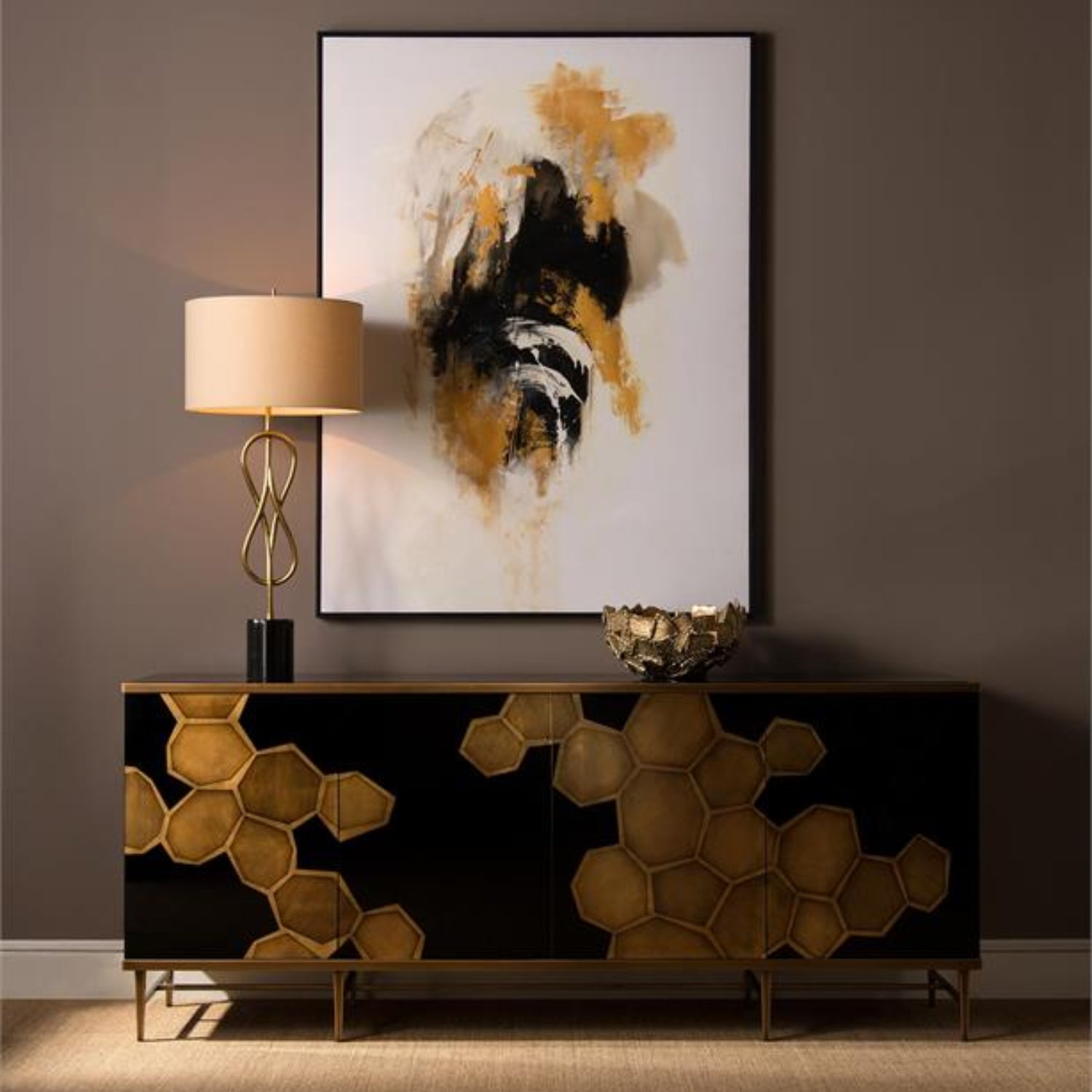 John Richard Honeycomb Four-Door Credenza