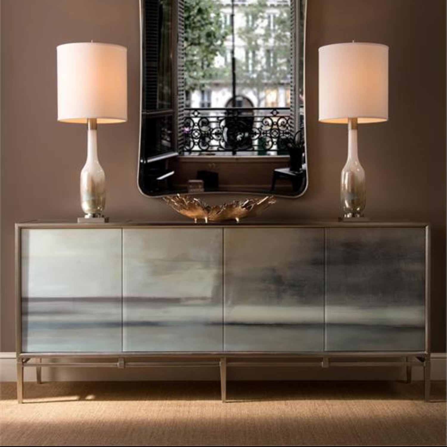 John Richard Carol Benson-Cobb Slated Four-Door Credenza