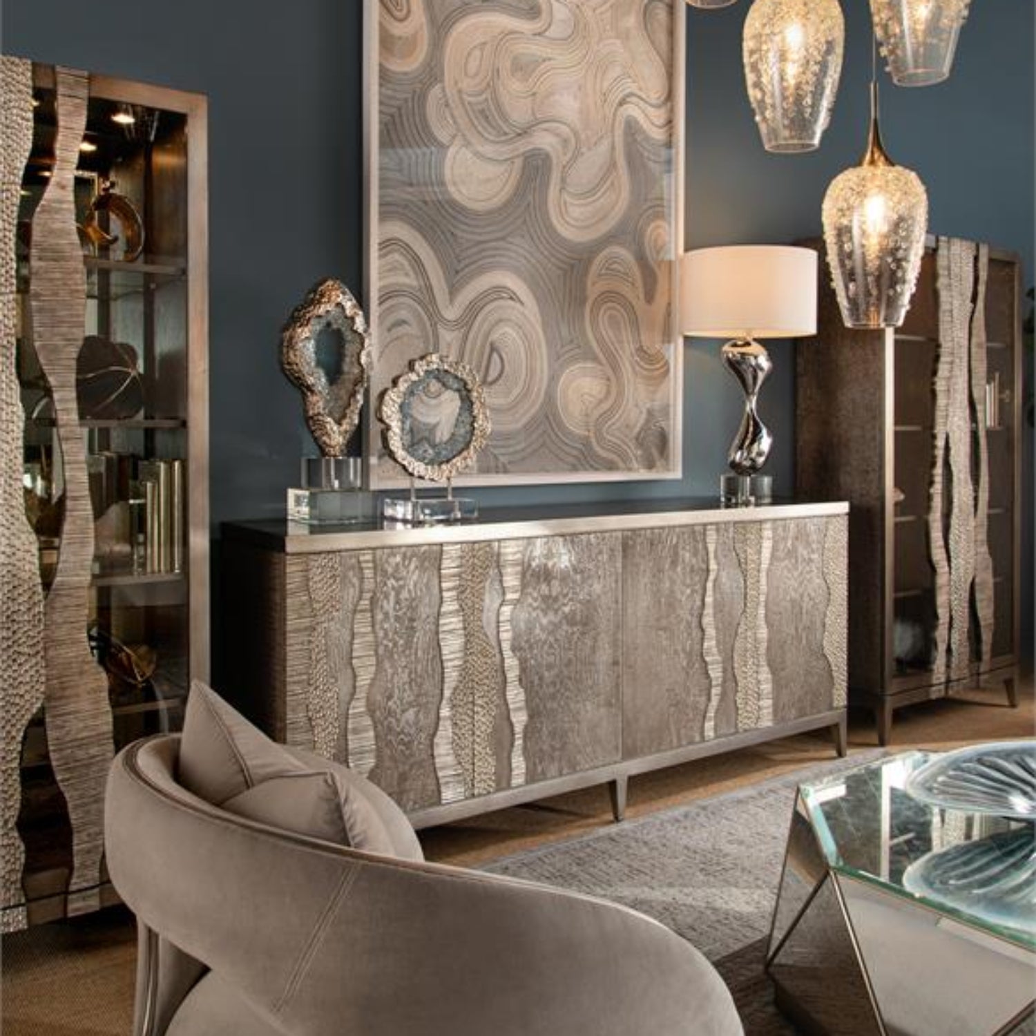 John Richard River's Edge Silver Display Cabinet