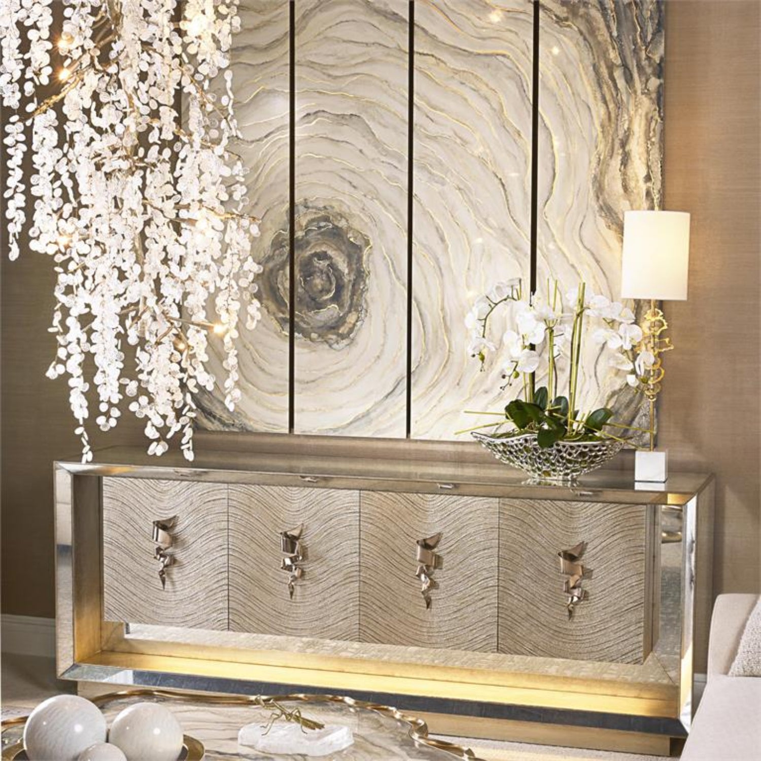 John Richard Moon Shadow Four-Door Lighted Sideboard