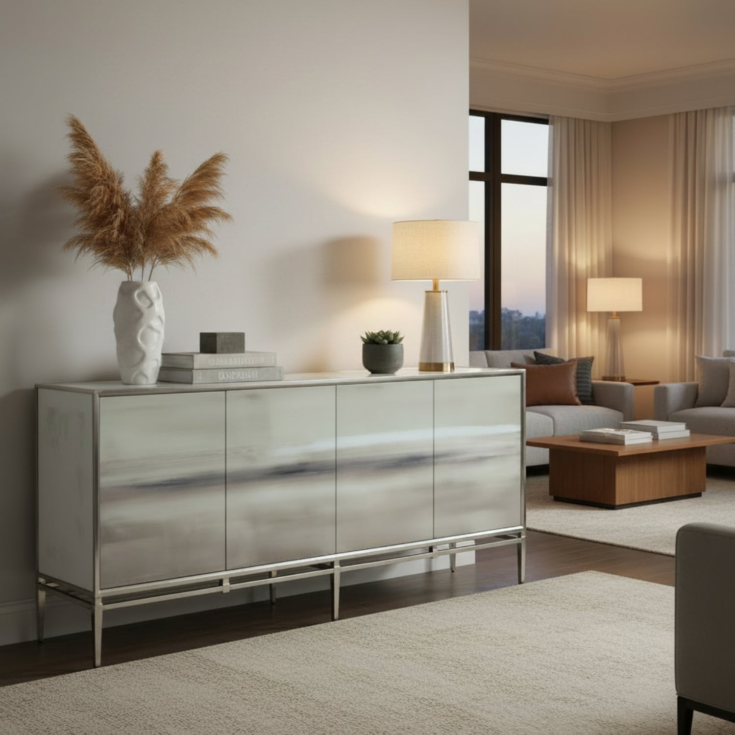 John Richard Carol Benson-Cobb at Dusk Four-Door Credenza