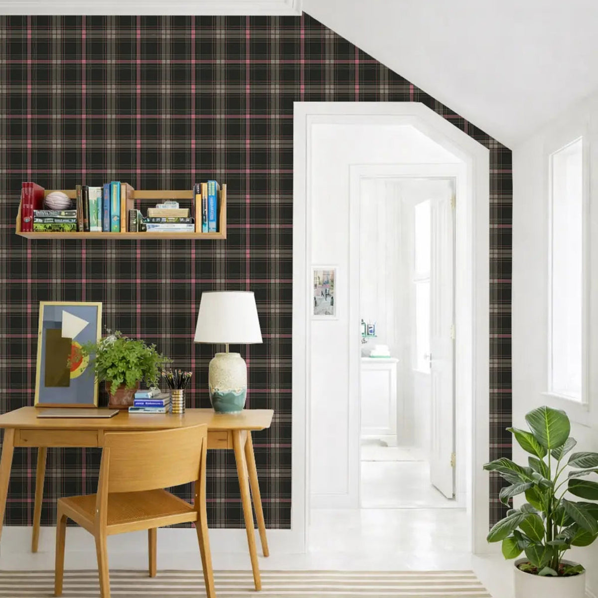 Mitchell Black English Check Wallpaper