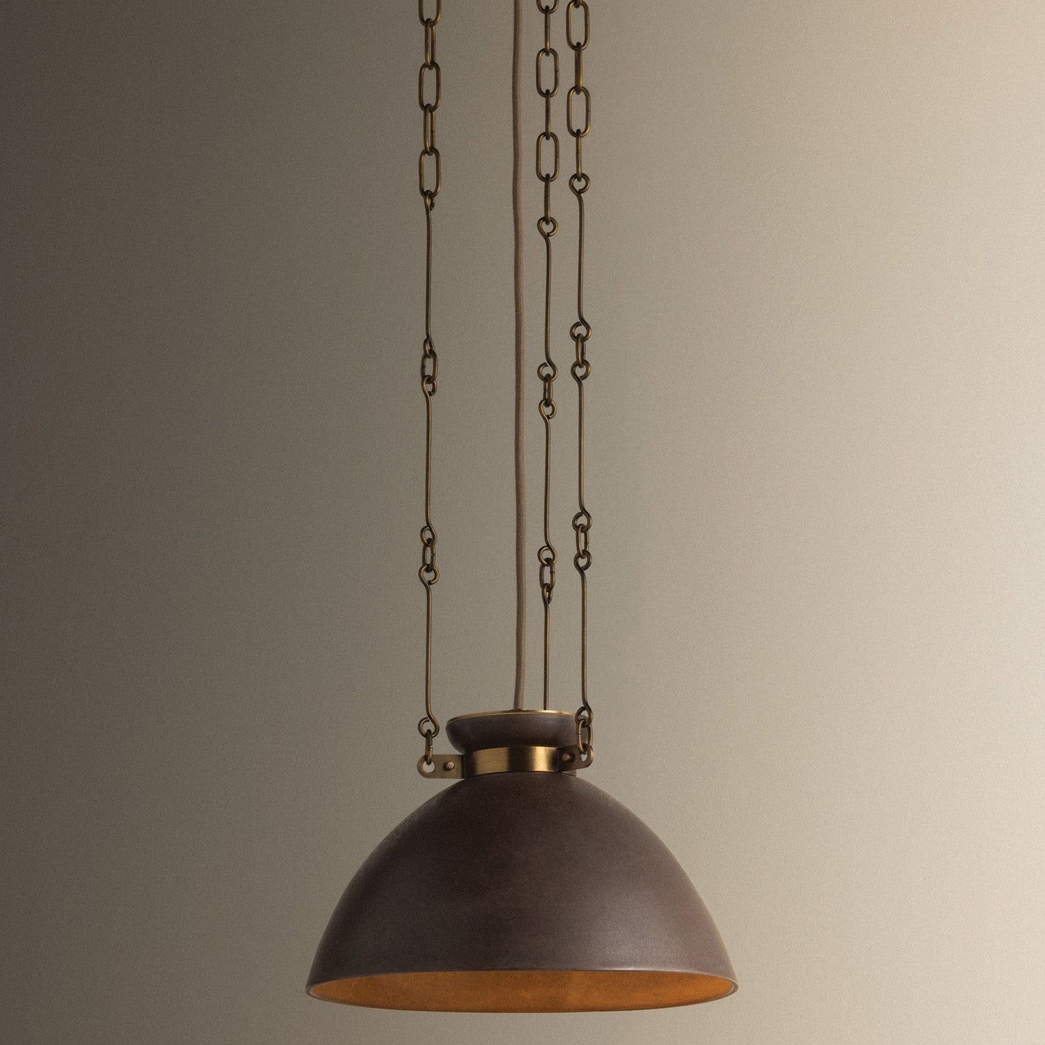 Troy Lighting Allston Patina Brass Small Pendant