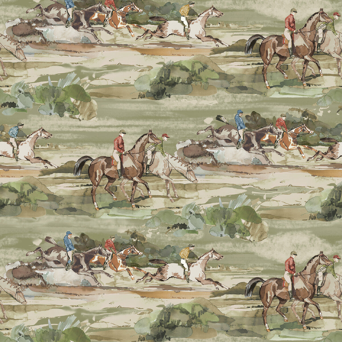 Mulberry Morning Gallop Antique Wallpaper
