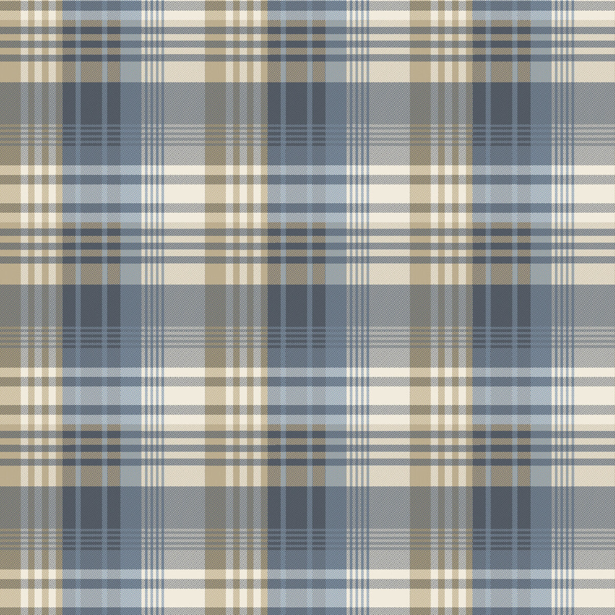 Mulberry Mulberry Ancient Tartan Indigo Wallpaper