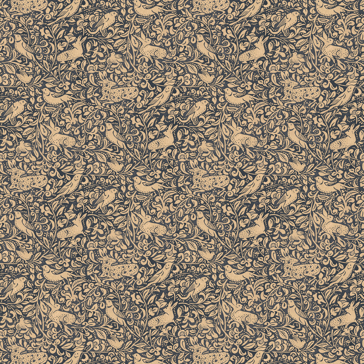 Mulberry Hedgerow Indigo Wallpaper