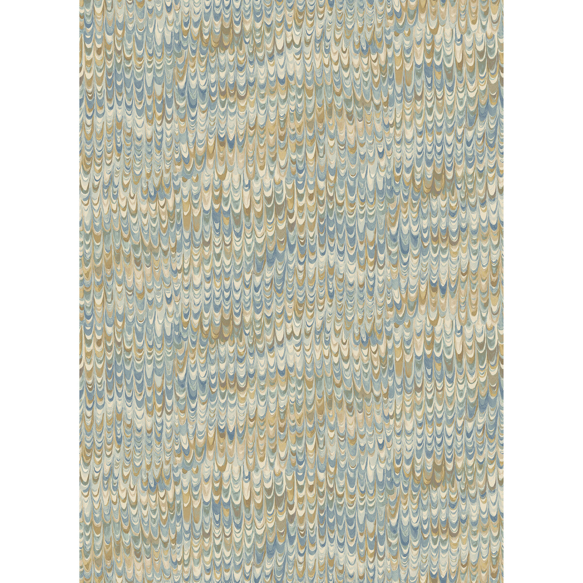 Mulberry End Paper Blue/Sand Wallpaper