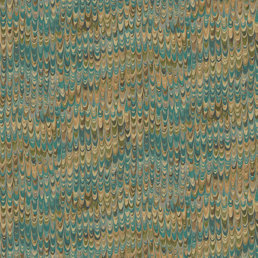 Mulberry End Paper Teal Wallpaper