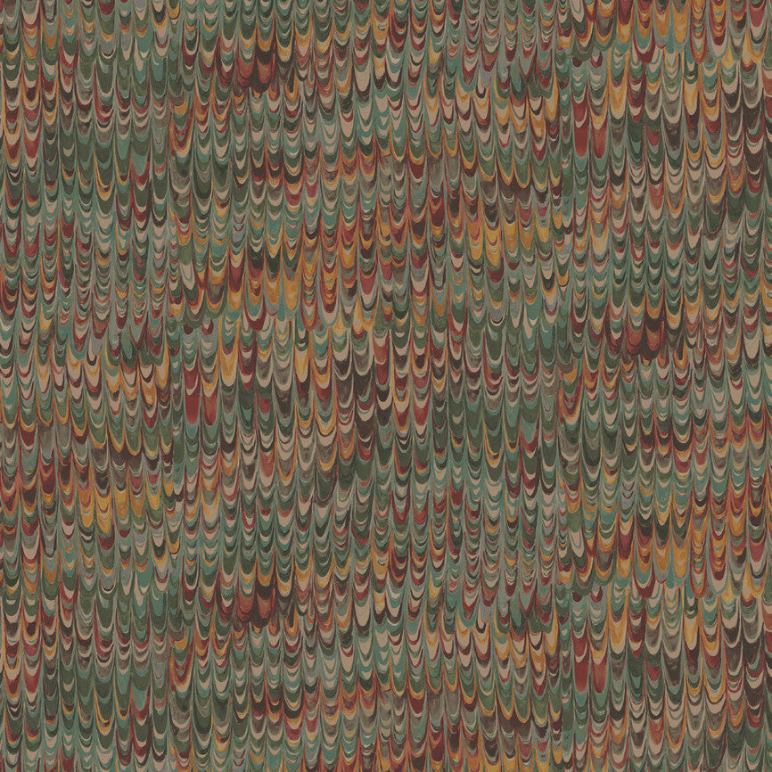 Mulberry End Paper Red/Green Wallpaper