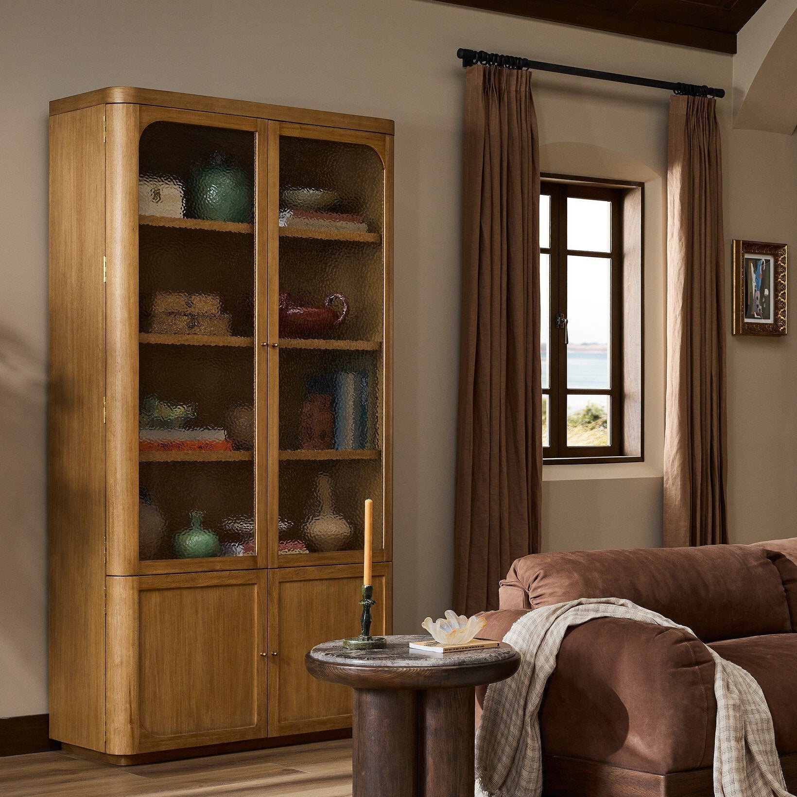 Four Hands Lansford Natural Parawood Cabinet - styled room scene 3