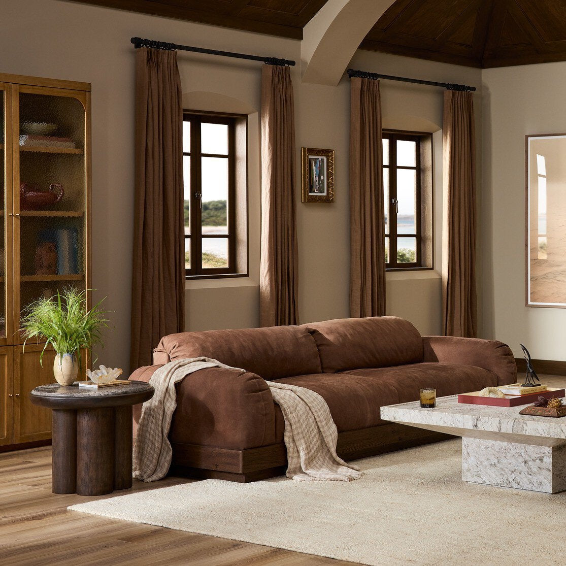 Four Hands Lansford Natural Parawood Cabinet - styled room scene 2