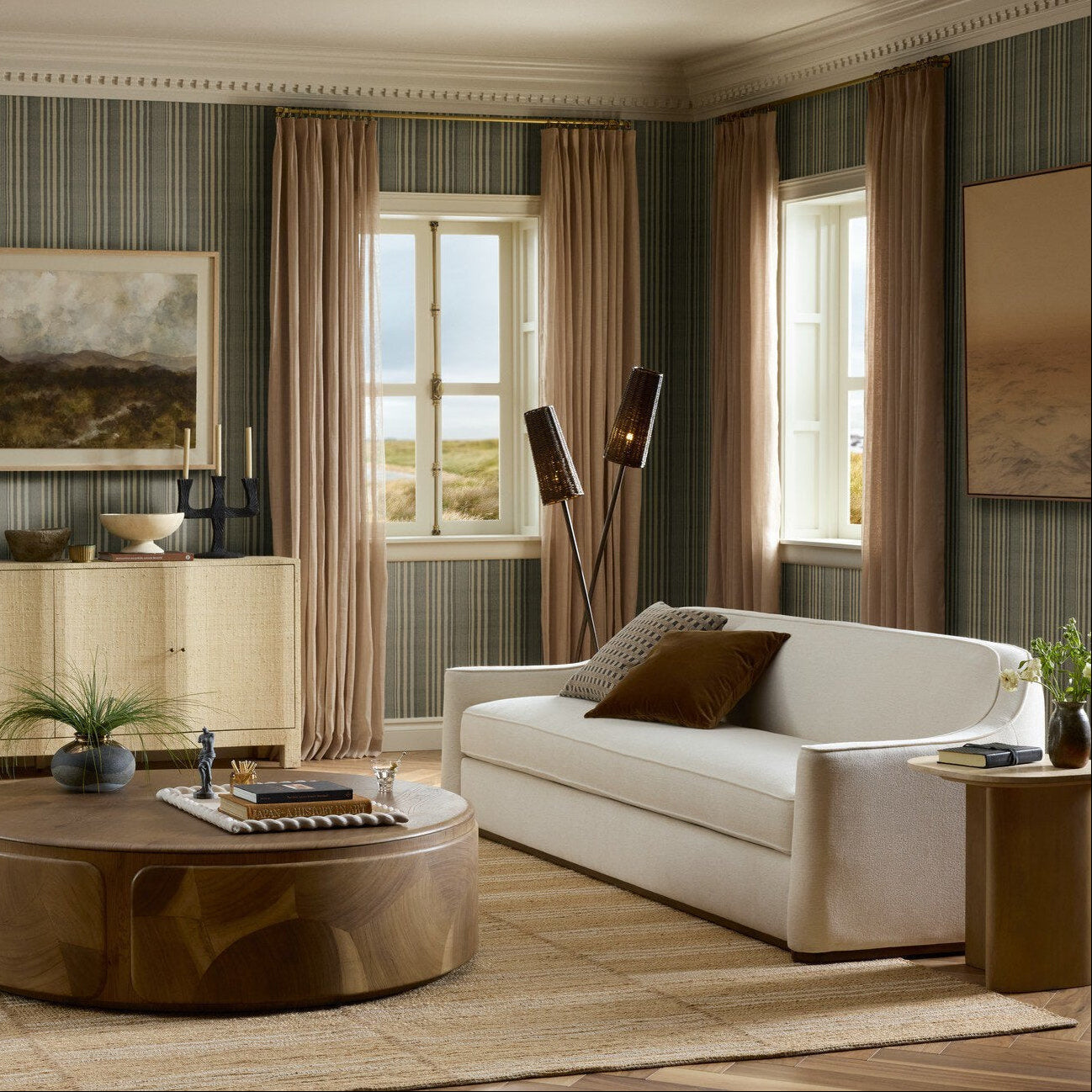 Four Hands Chella Laughlin Bone Sofa — detail view