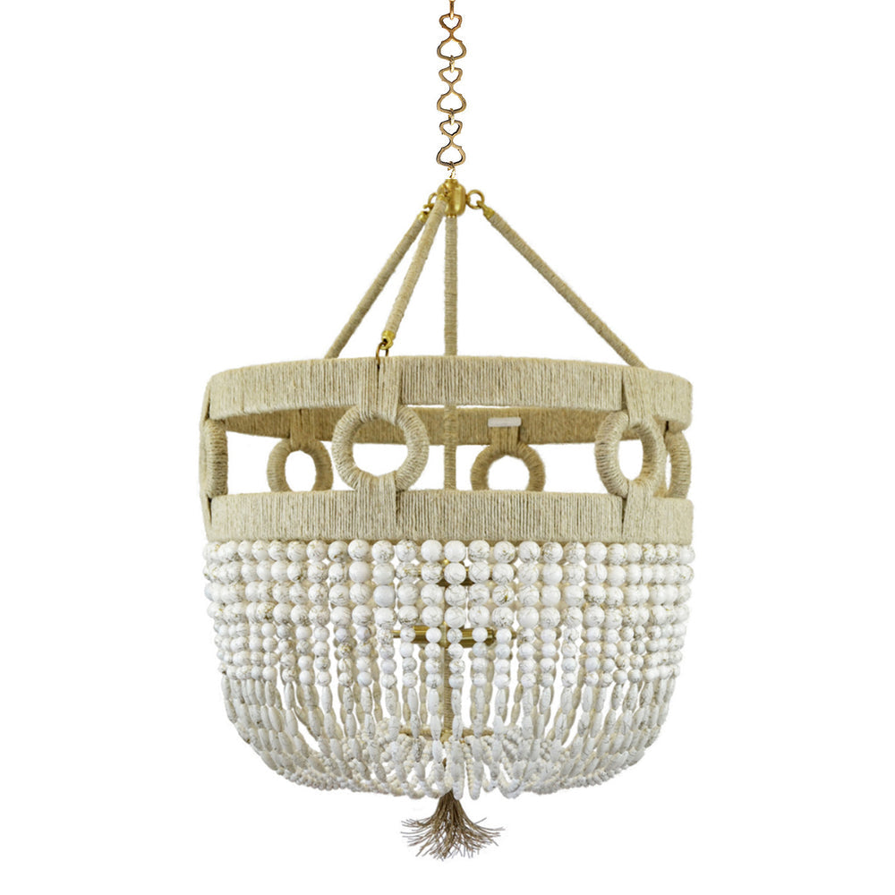 Ro Sham Beaux Frankie Malibu 24 White Swirl Chandelier