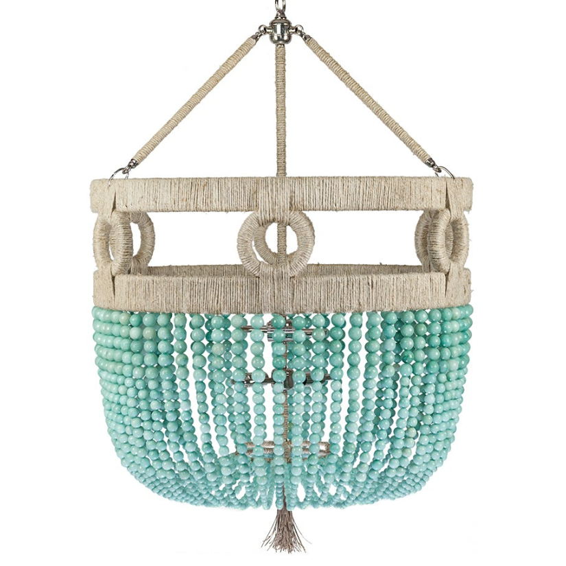 Ro Sham Beaux Frankie Malibu 24 Turquoise Jade Chandelier