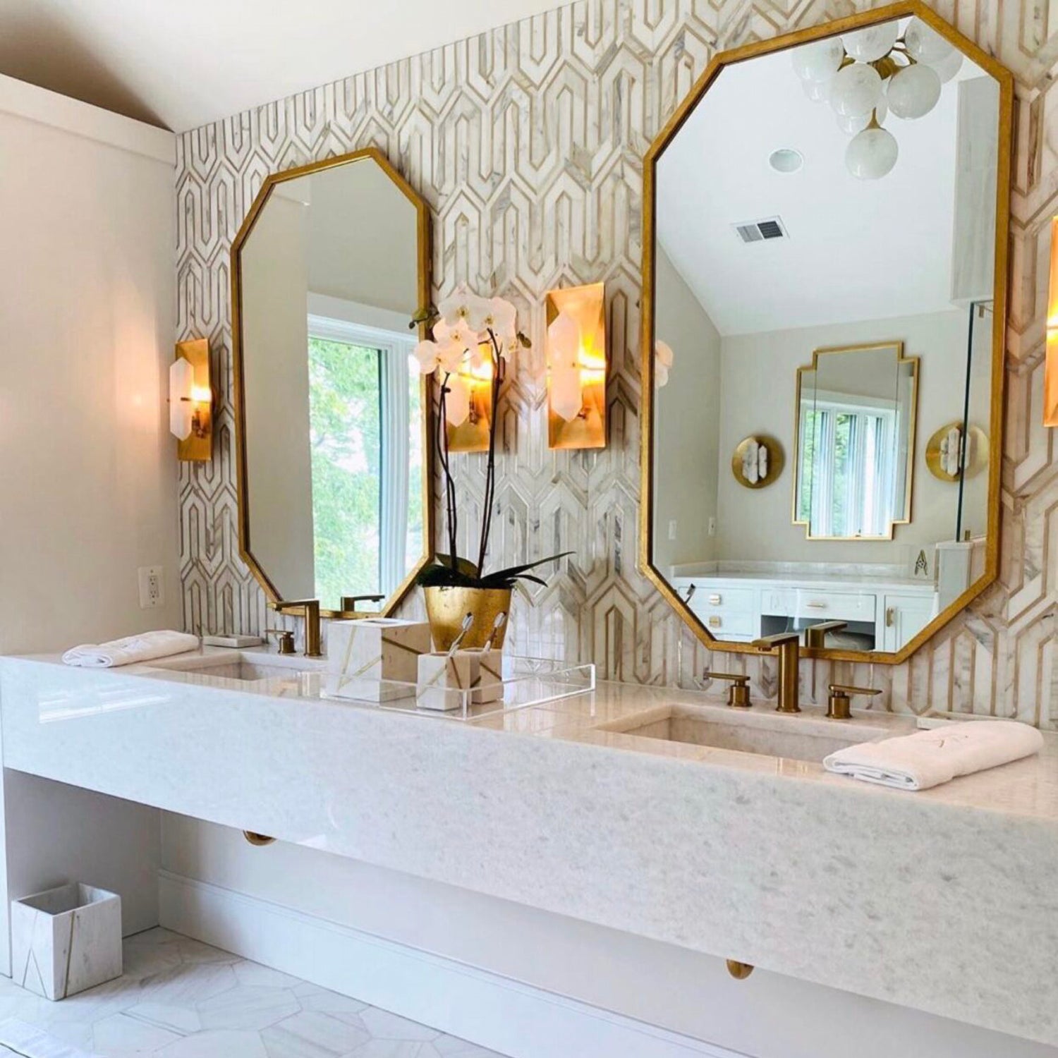 Transitional Metal Wall Mirror