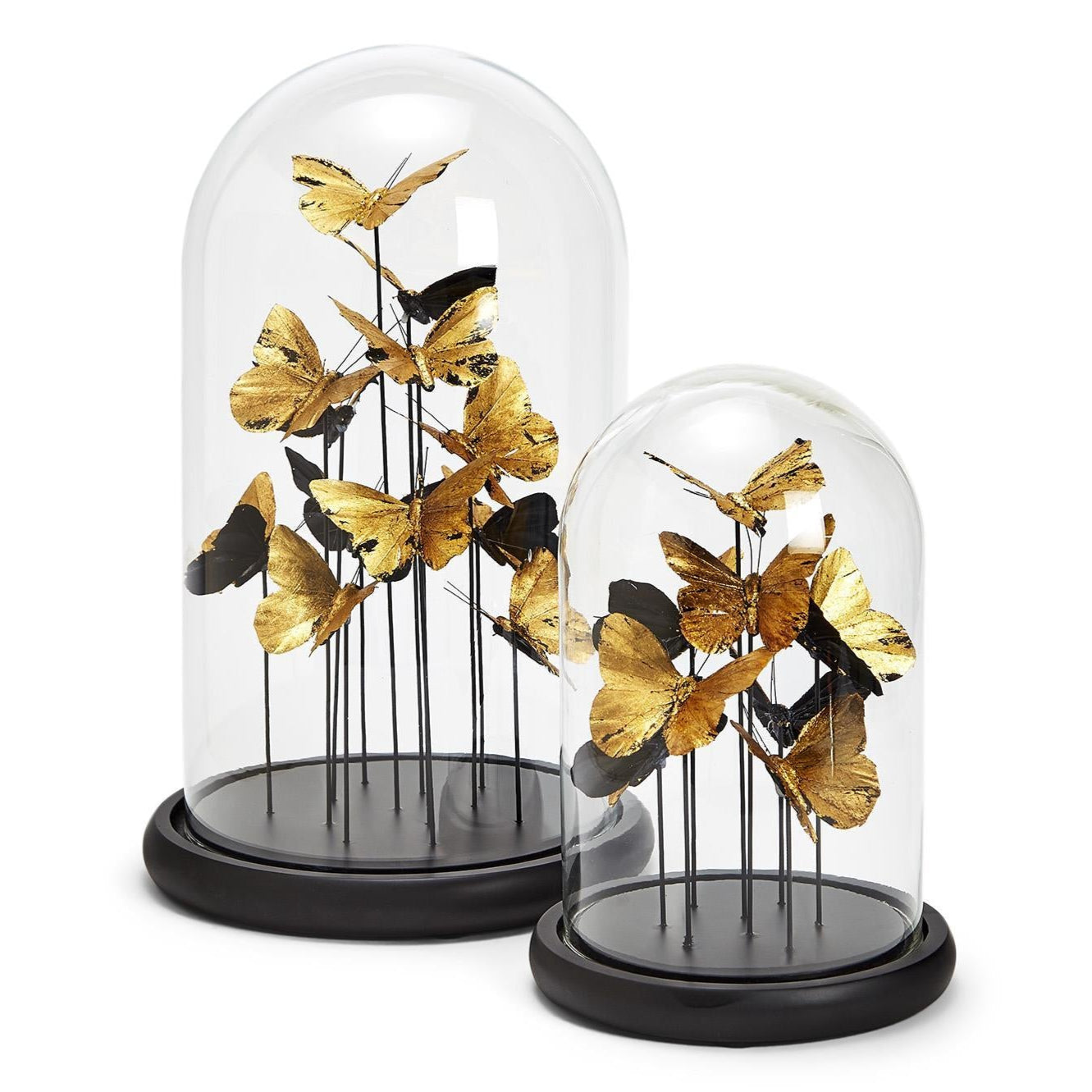 Golden Butterflies in Dome Set of 2