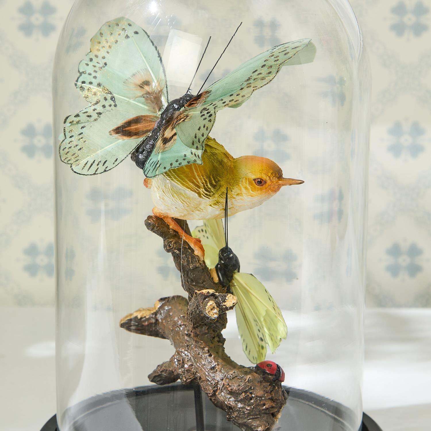 Butterfly and Bird Sculpture Cloche