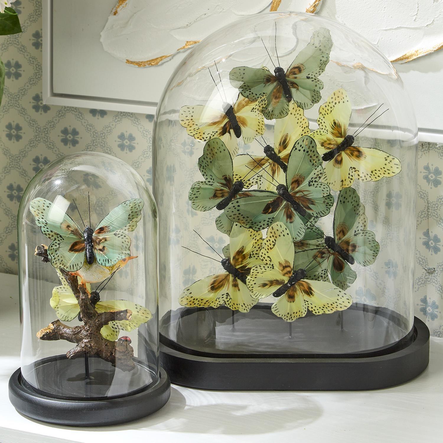 Butterfly and Bird Sculpture Cloche