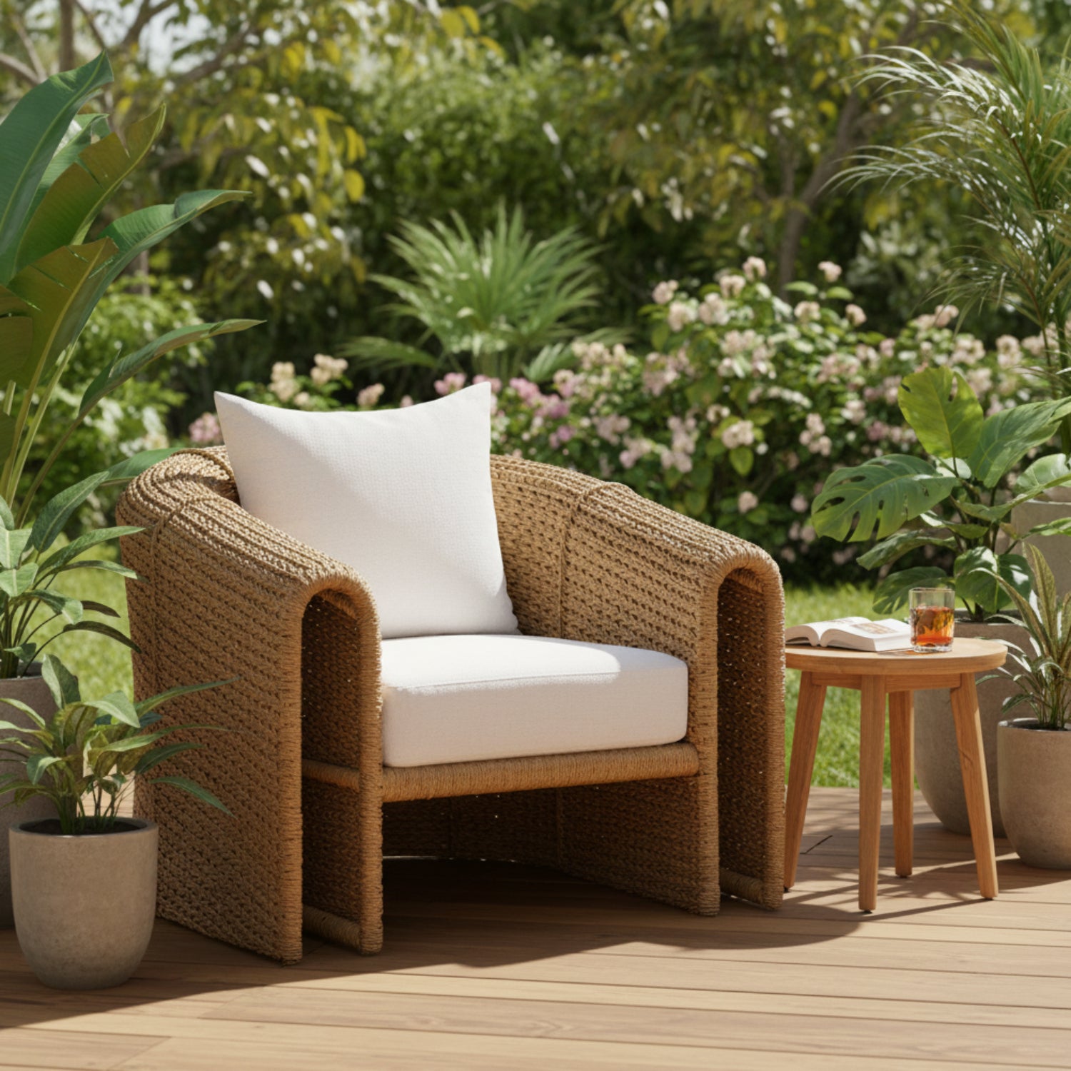 Arteriors Julien Open Arm Outdoor Lounge Chair