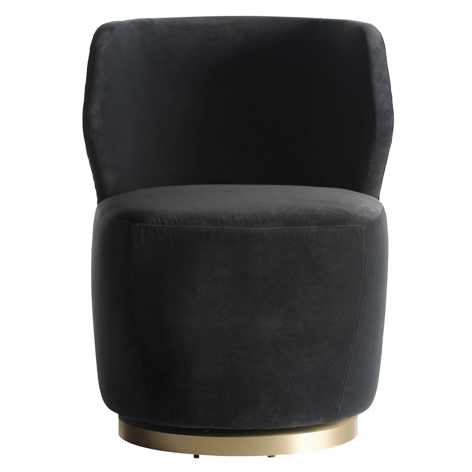 Arteriors Poppy Midnight Gray Velvet Swivel Chair