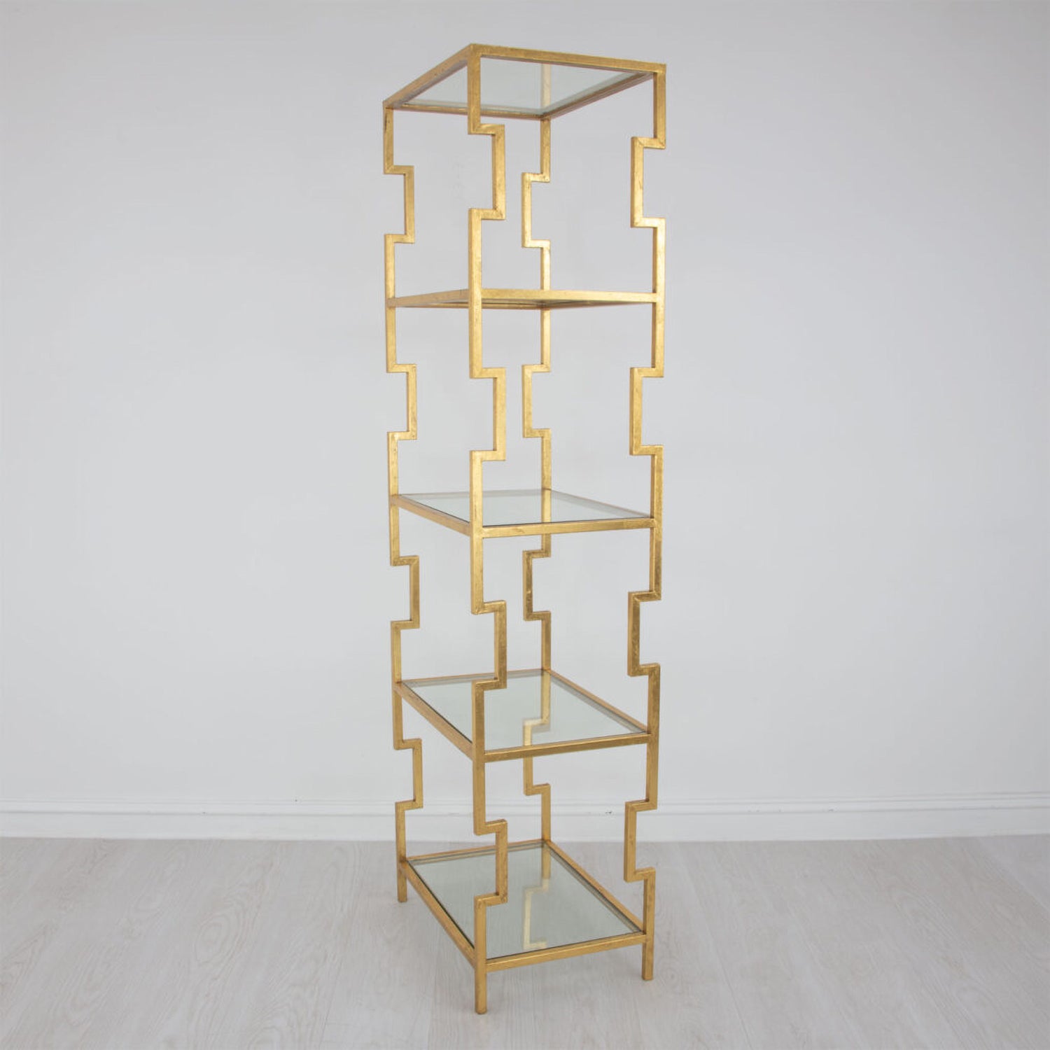 Transitional Modern Gold Bookcase