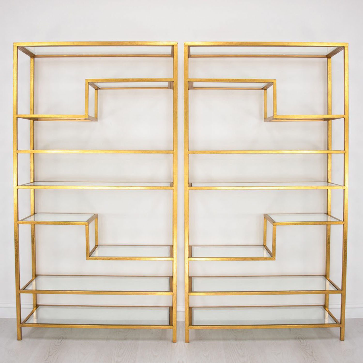 Five Shelf Gold Bookcase