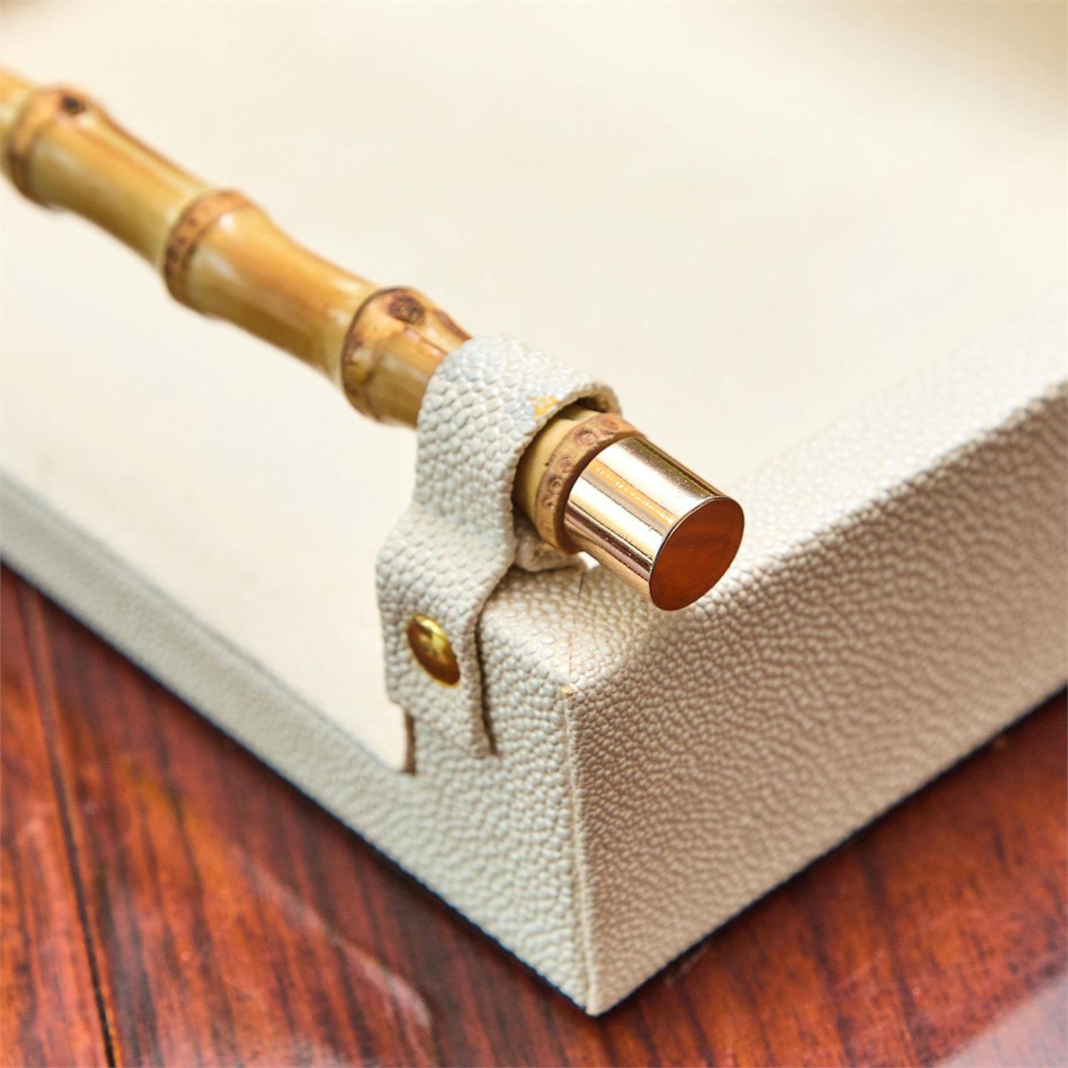 Cream Decorative Rectangle Tray Set of 2