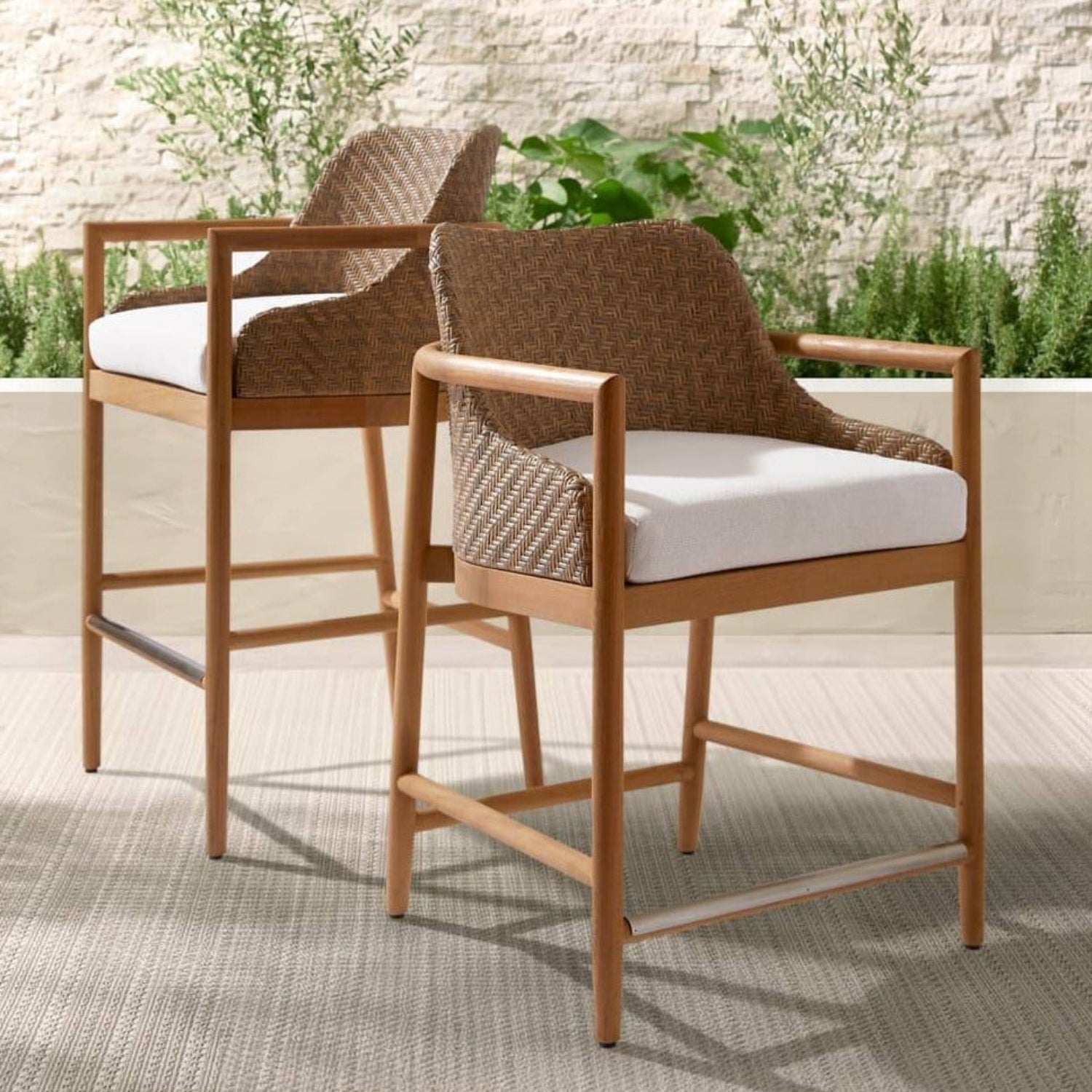Arteriors Chilton Neutral Outdoor Counter Stool