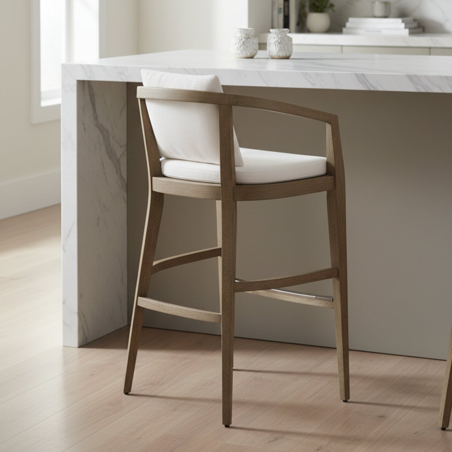 Arteriors Sobek Textured Back Outdoor Bar Stool