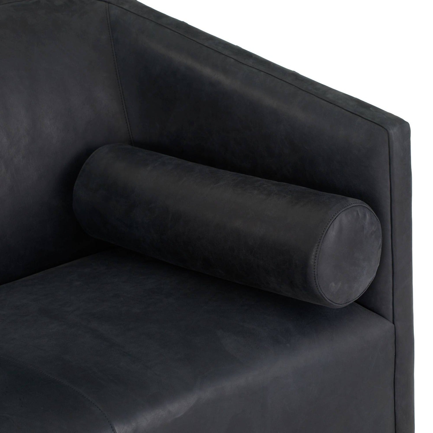 Arteriors Huxley Noir Leather White Oyster Sofa
