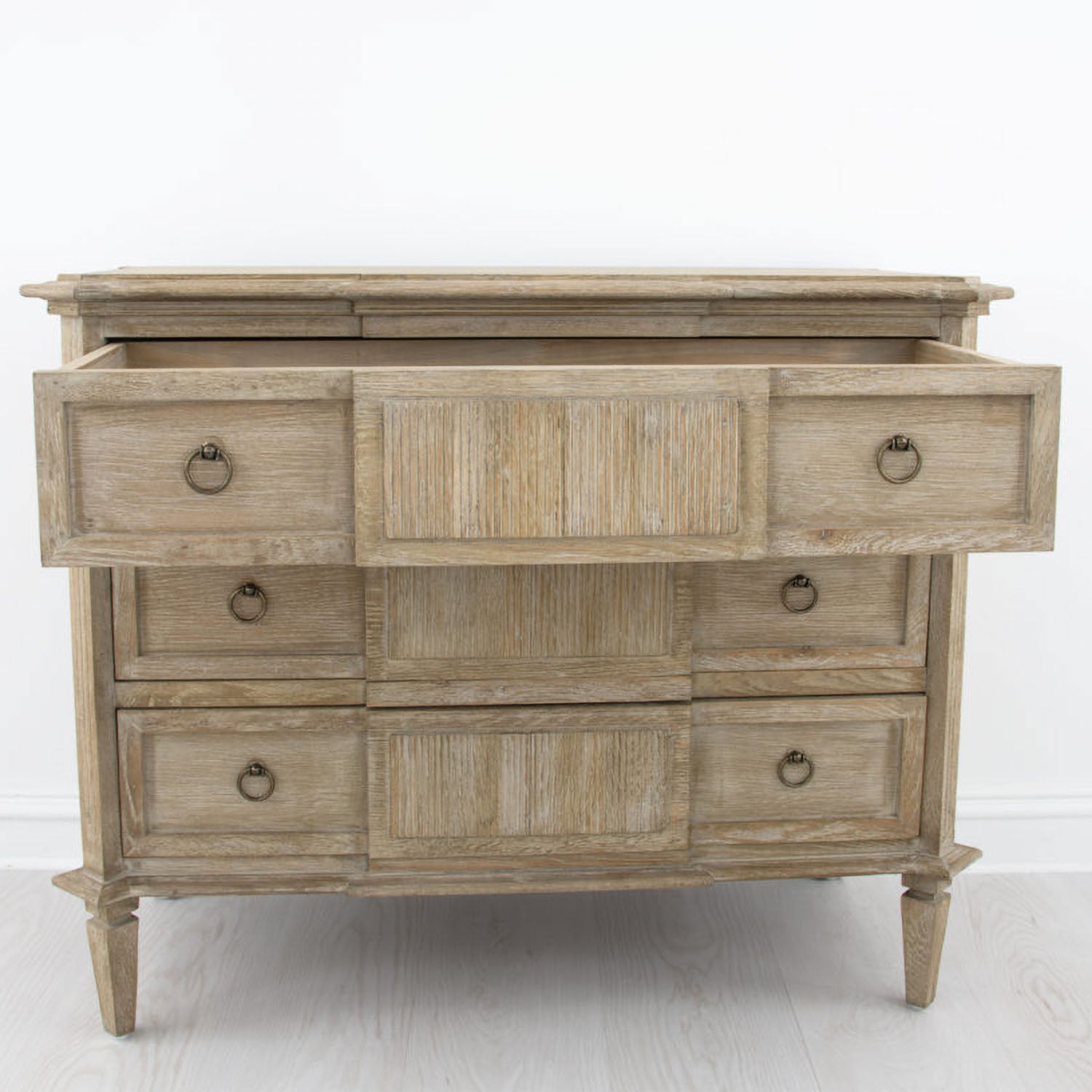 Fluted Three Drawer Accent Chest