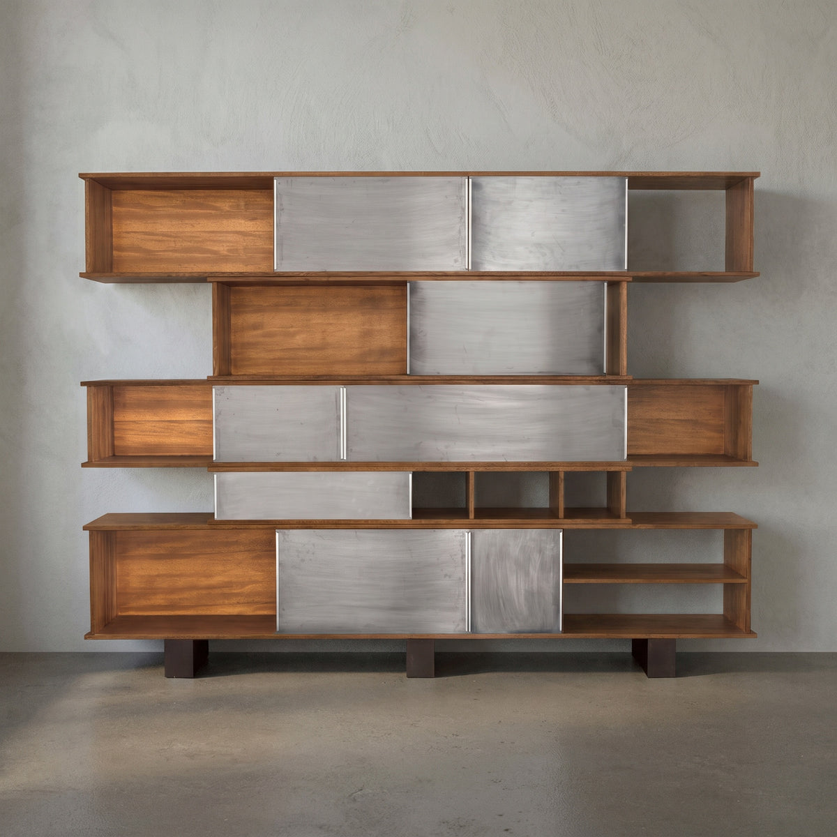 Noir Cyrus Shelving with Aluminum Panels