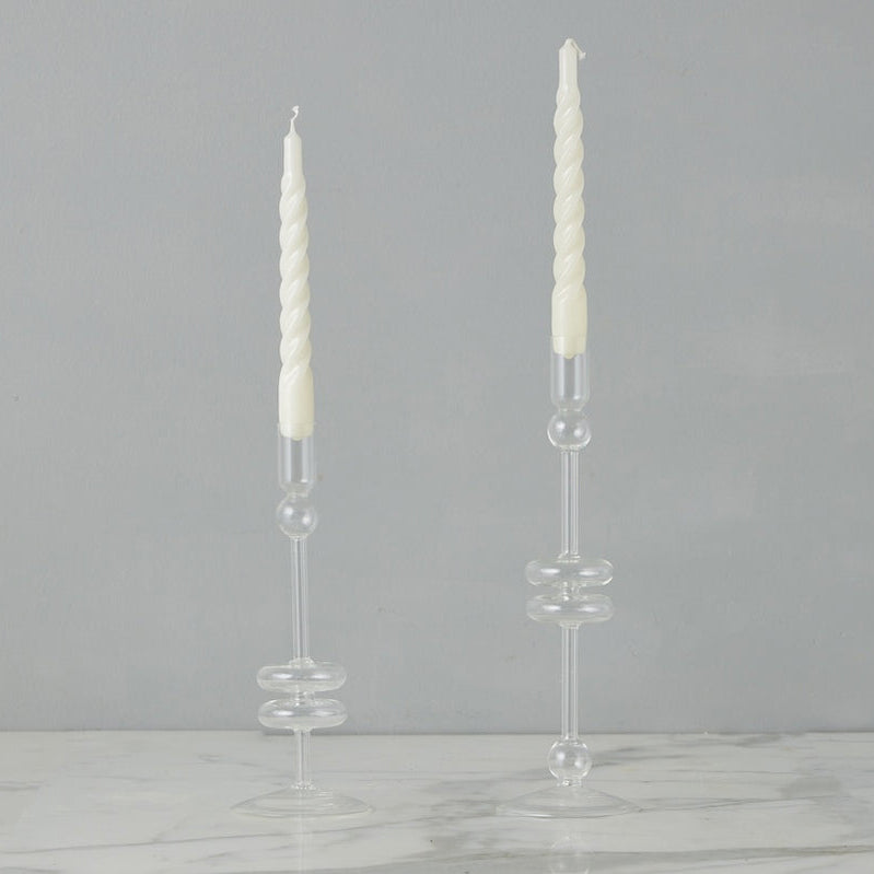 Etu Home Glass Candlestick Set of 2