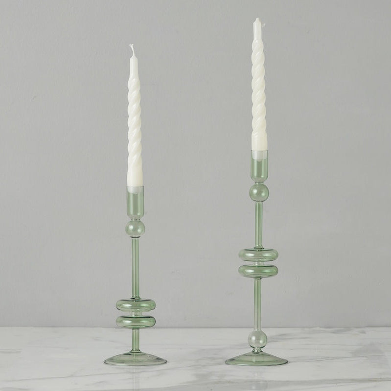 Etu Home Glass Candlestick Set of 2