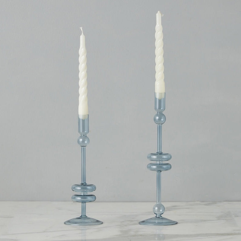 Etu Home Glass Candlestick Set of 2