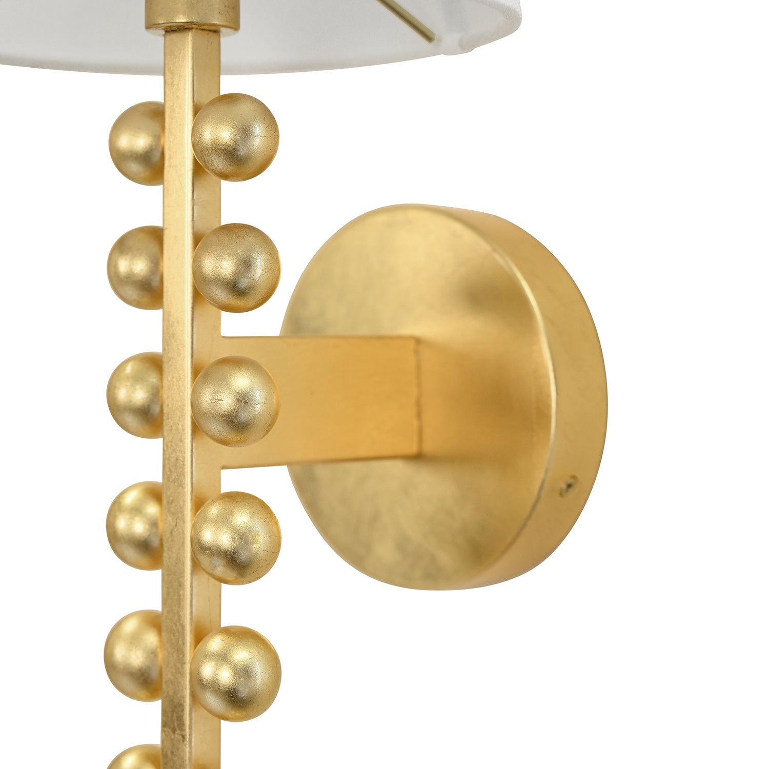 Detail of the Gino Gold Wall Sconce hardware and craftsmanship