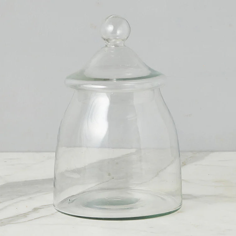 Etu Home Vintage Glass Bon Bon Jar with Lid Set of 2