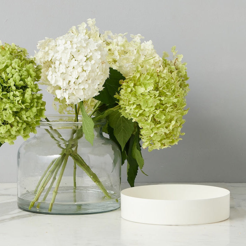 Etu Home Glass Bloom White Removable Base Vase