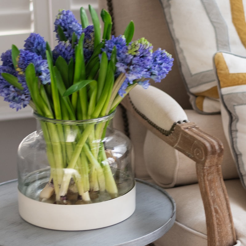 Etu Home Glass Bloom White Removable Base Vase