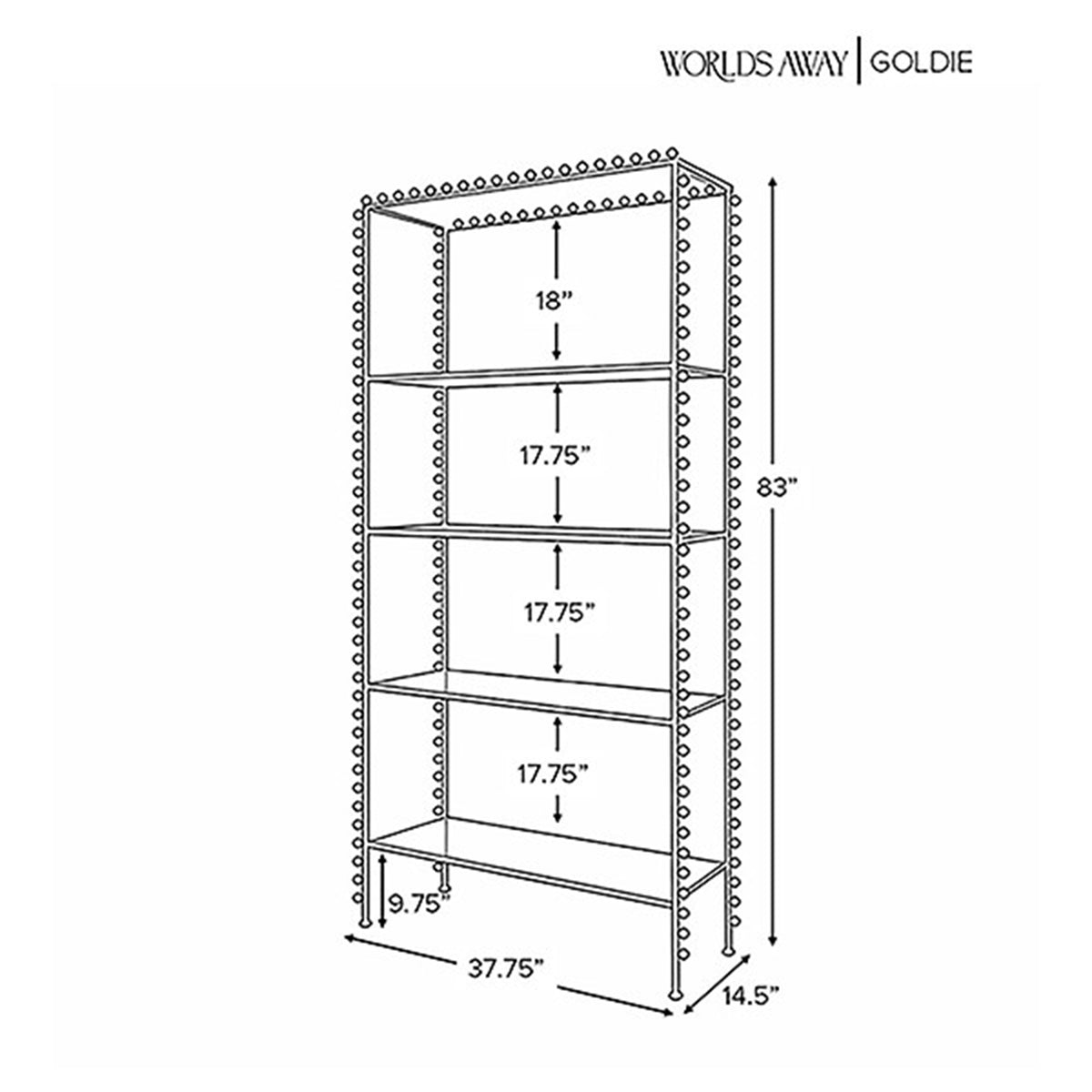Worlds Away Goldie Etagere
