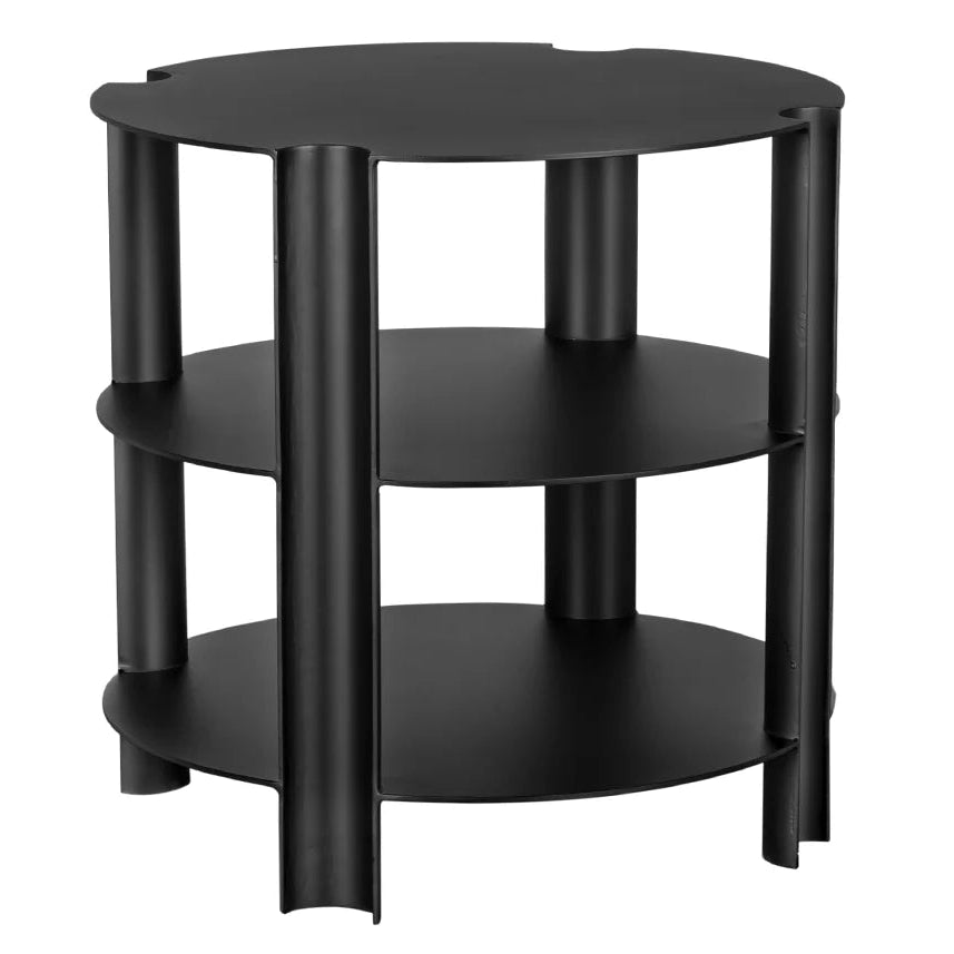 Noir Luca Side Table, three circular tiers