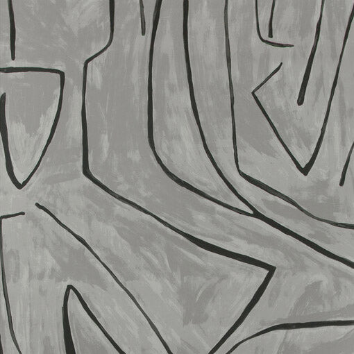 Kelly Wearstler x Lee Jofa Modern Graffito Graphite Wallpaper