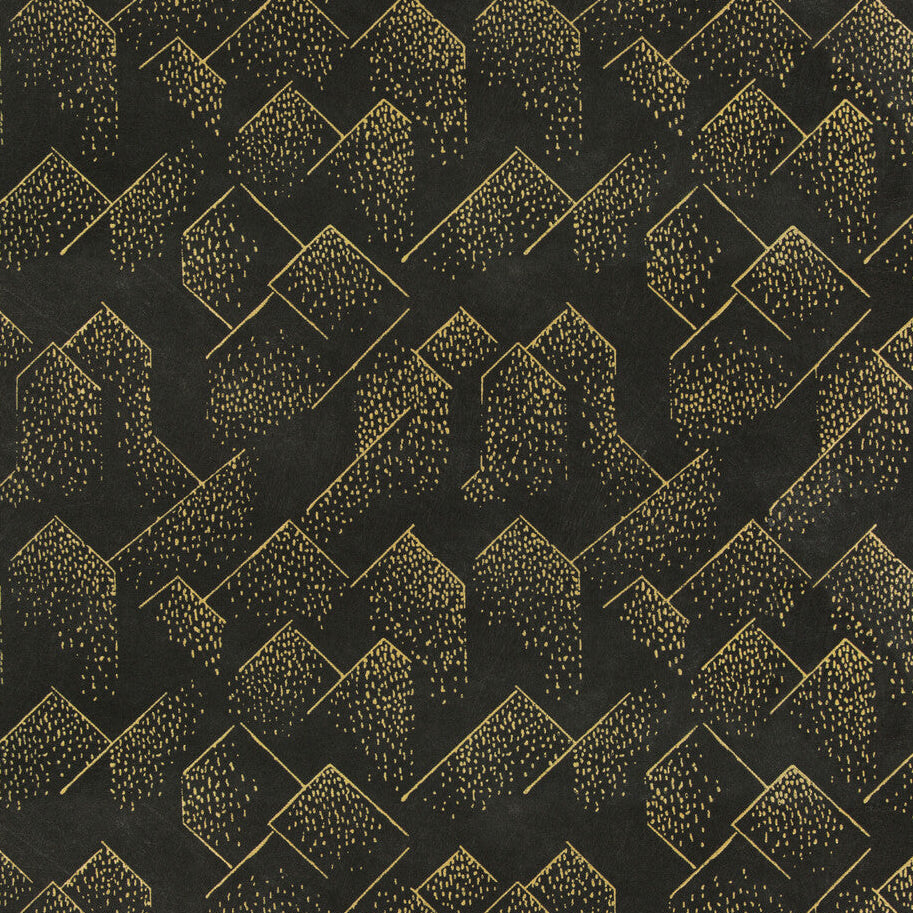 Kelly Wearstler x Lee Jofa Modern Brink Paper Gold/Onyx Wallpaper