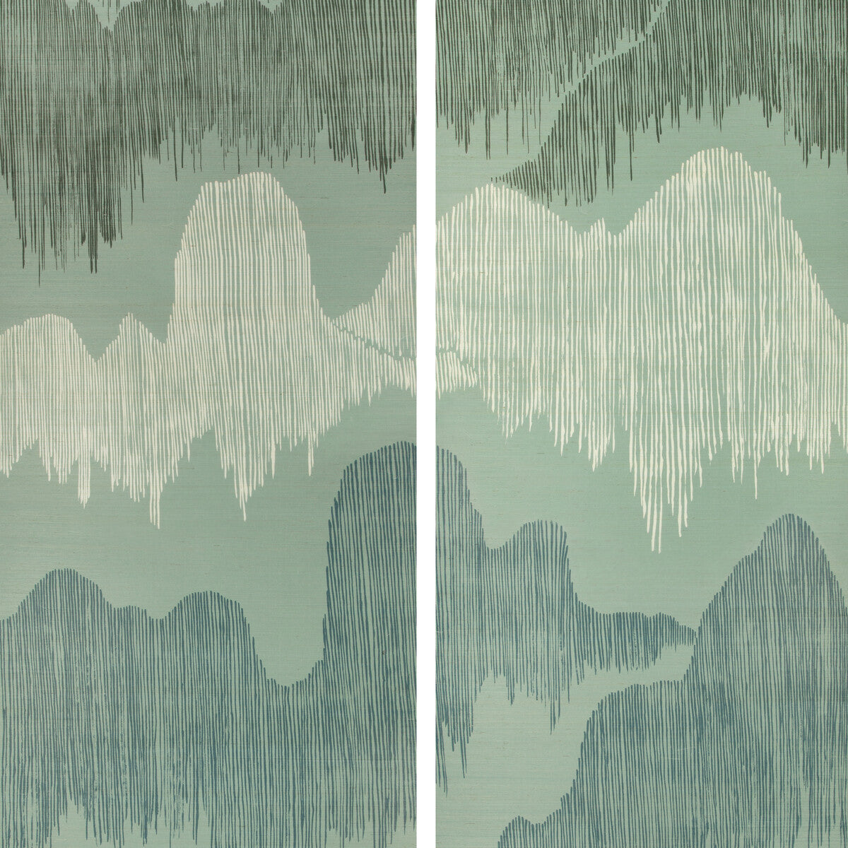 Kelly Wearstler x Lee Jofa Modern Cascadia Paper Teal Wallpaper