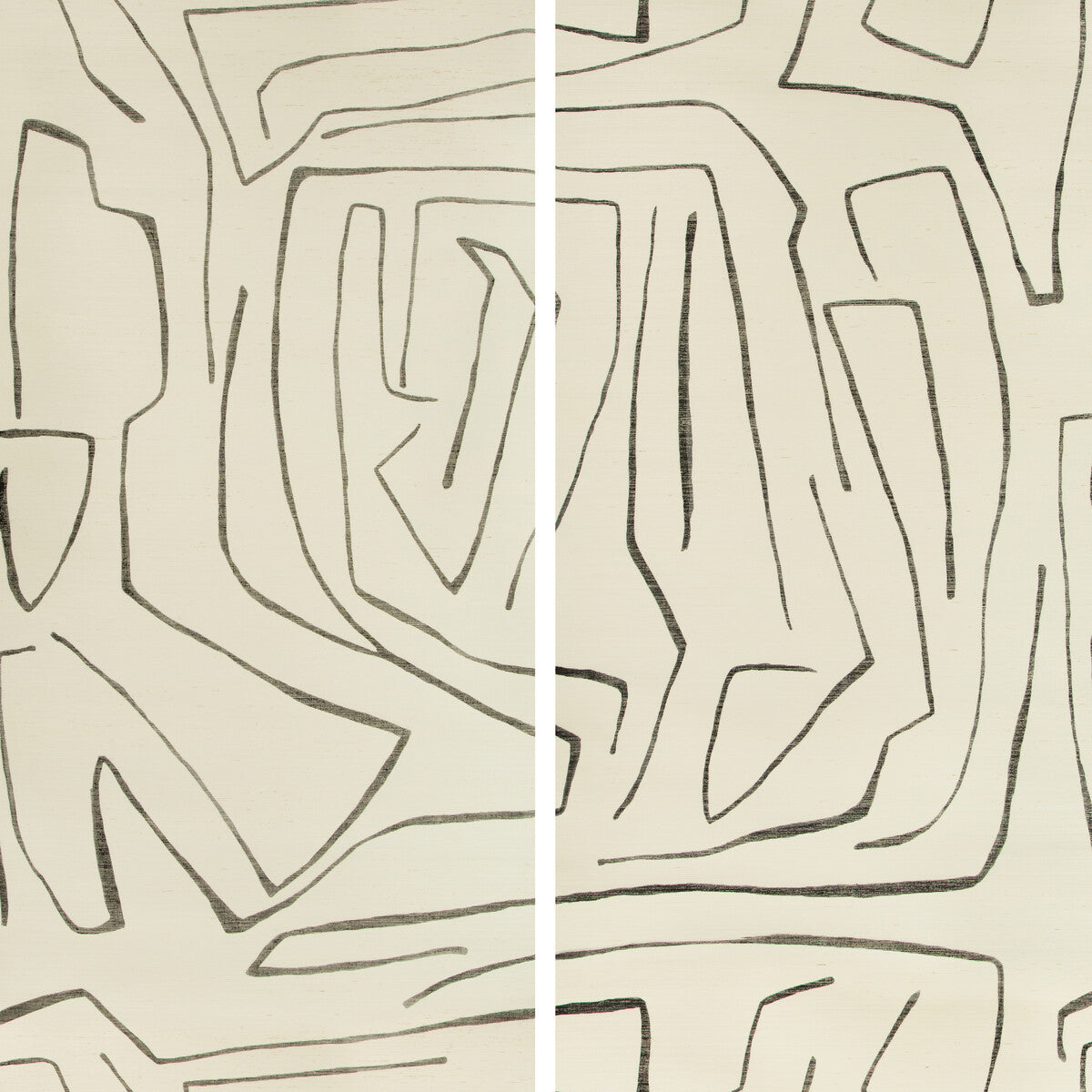 Kelly Wearstler x Lee Jofa Modern Graffito II Ivory/Ebony Wallpaper