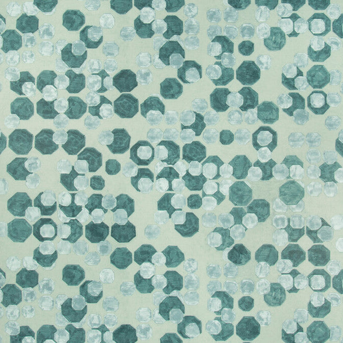 Kelly Wearstler x Lee Jofa Modern Hex Paper Lagoon Wallpaper